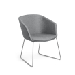 Poppin Pitch - Sled Chair, Color Grey, Upholstered Seat and Backrest, Sled Base | Lounges-1