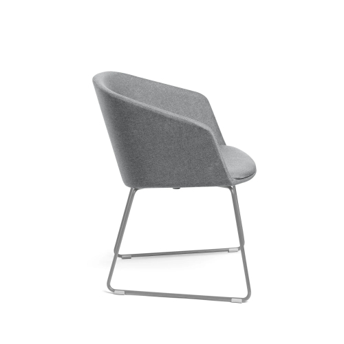 Poppin Pitch - Sled Chair, Color Grey, Upholstered Seat and Backrest, Sled Base | Lounges-2