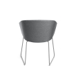 Poppin Pitch - Sled Chair, Color Grey, Upholstered Seat and Backrest, Sled Base | Lounges-3