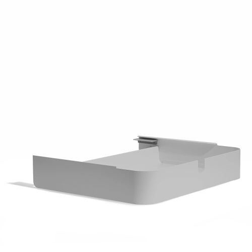 Poppin Key Desk, 48 inch, Color Light Gray, Powder-coated metal drawer, frame, and Legs | Home & Office Use-2
