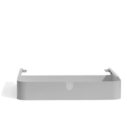 Poppin Key Desk, 48 inch, Color Light Gray, Powder-coated metal drawer, frame, and Legs | Home & Office Use-3