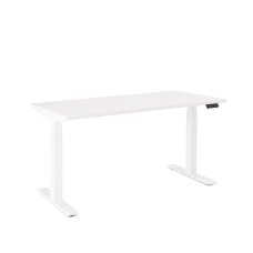 Poppin Series L 3S - Adjustable Height Desk, Color White, White Frame and Legs | Home & Office