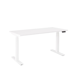 Poppin Series L 3S - Adjustable Height Desk, Color White, White Frame and Legs | Home & Office