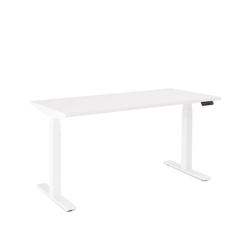 Poppin Series L 3S - Adjustable Height Desk, Color White, White Frame and Legs | Home & Office