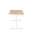 Poppin Series L 3S - Adjustable Height Desk, Color Natural Oak, White Frame and Legs | Home Office & Corporate Use-2