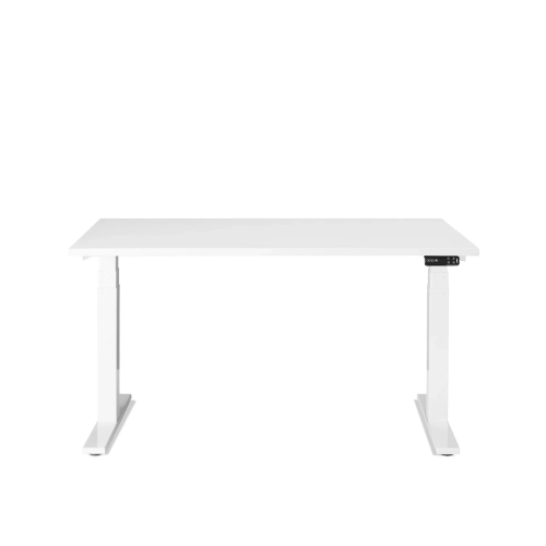 Poppin Series L 3S - Adjustable Height Desk, Color White, White Frameand Legs | Ergonomic Workspaces-1