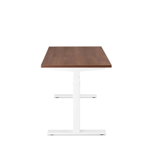 Poppin Series L 3S - Adjustable Height Desk, Color Walnut, White Frame and Legs | Office & Remote Work-2