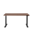 Poppin Series L 3S - Adjustable Height Desk, Color Walnut, Charcoal Frame and Legs | Smooth Height Control-1