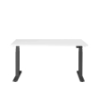 Poppin Series L 3S - Adjustable Height Desk, Color White, Charcoal Frame and Legs | Sit-Stand Workstation-1