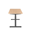 Poppin Series L 3S - Adjustable Height Desk, Color Natural Oak, Charcoal Frame and Legs | Corporate Use-2