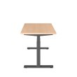 Poppin Series L 3S - Adjustable Height Desk, Color Natural Oak, Charcoal Frame and Legs | Offices-2