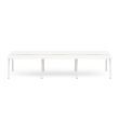 Poppin Series A - Double Desk for 6, 47 inch, Color White on White Legs | Home & Office Use-1