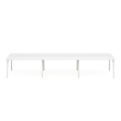 Poppin Series A - Double Desk for 6, 57 inch, Color White on White Legs | Multi-Purpose Workstation-1