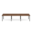 Poppin Series A - Double Desk for 6, 47 inch, Color Walnut on Charcoal Legs | Functional Work Surface-1