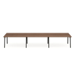 Poppin Series A - Double Desk for 6, 57 inch, Color Walnut on Charcoal Legs | Home Office Setup-1