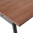 Poppin Series A - Double Desk for 6, 57 inch, Color Walnut on Charcoal Legs | Home Office Setup-3