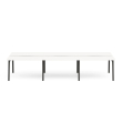 Poppin Series A - Double Desk for 6, 47 inch, Color White on Charcoal Legs | Space-Saving Design-1