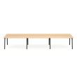 Poppin Series A - Double Desk for 6, 57 inch, Color Natural Oak on Charcoal Legs | Home Office & Small Spaces-1