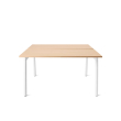 Poppin Series A - Double Desk for 2, 47 inch, Color Natural Oak on White Legs | Home Office & Small Spaces-1