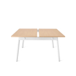 Poppin Series A - Double Desk for 2, 47 inch, Color Natural Oak on White Legs | Home Office & Small Spaces-2