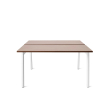 Poppin Series A - Double Desk for 2, 47 inch, Color Walnut on White Legs | Home Office & Remote Work-1