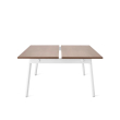 Poppin Series A - Double Desk for 2, 47 inch, Color Walnut on White Legs | Home Office & Remote Work-2