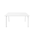 Poppin Series A - Double Desk for 2, 57 inch, Color White on White Legs | Multi-Purpose Workstation-1