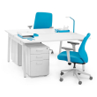 Poppin Series A - Double Desk for 2, 57 inch, Color White on White Legs | Multi-Purpose Workstation-2