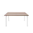 Poppin Series A - Double Desk for 2, 57 inch, Color Walnut on White Legs | Computer Work Desk-1