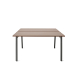 Poppin Series A - Double Desk for 2, 47 inch, Color Walnut on Charcoal Legs | Functional Work Surface-1