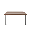 Poppin Series A - Double Desk for 2, 57 inch, Color Walnut on Charcoal Legs | Home Office Setup-1