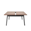 Poppin Series A - Double Desk for 2, 57 inch, Color Walnut on Charcoal Legs | Home Office Setup-2