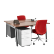 Poppin Series A - Double Desk for 2, 57 inch, Color Walnut on Charcoal Legs | Home Office Setup-3