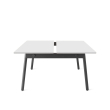 Poppin Series A - Double Desk for 2, 57 inch, Color White on Charcoal Legs | Office & Study Rooms-2