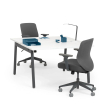 Poppin Series A - Double Desk for 2, 57 inch, Color White on Charcoal Legs | Office & Study Rooms-3