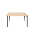 Poppin Series A - Double Desk for 2, 47 inch, Color Natural Oak on Charcoal Legs | Work & Study-1