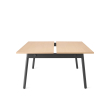 Poppin Series A - Double Desk for 2, 47 inch, Color Natural Oak on Charcoal Legs | Work & Study-2