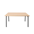 Poppin Series A - Double Desk for 2, 57 inch, Color Natural Oak on Charcoal Legs | Home Office & Small Spaces-1