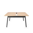 Poppin Series A - Double Desk for 2, 57 inch, Color Natural Oak on Charcoal Legs | Home Office & Small Spaces-2