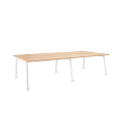 Poppin Series A - Double Desk Add On, 47 inch, Color Natural Oak on White Legs | Home Office & Small Spaces-1