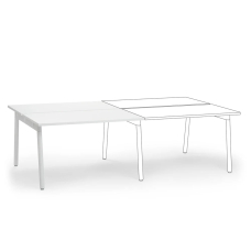 Poppin Series A - Double Desk Add On, 47 inch, Color White on White Legs | Home & Office Use