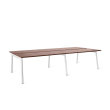Poppin Series A - Double Desk Add On, 57 inch, Color Walnut on White Legs | Computer Work Desk-1