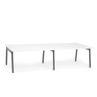 Poppin Series A - Double Desk Add On, 57 inch, Color White on Charcoal Legs | Office & Study Rooms-1