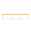 Poppin Series A - Single Desk For 3, 47 inch, Color Natural Oak on White Legs | Home Office & Small Spaces-1