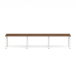 Poppin Series A - Single Desk For 3, 47 inch, Color Walnut on White Legs | Home Office & Remote Work-1
