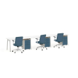 Poppin Series A - Single Desk For 3, 57 inch, Color White on White Legs | Multi-Purpose Workstation-2