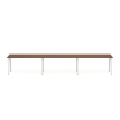Poppin Series A - Single Desk For 3, 57 inch, Color Walnut on White Legs | Computer Work Desk-1