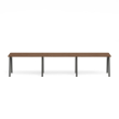 Poppin Series A - Single Desk For 3, 47 inch, Color Walnut on Charcoal Legs | Functional Work Surface-1