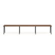 Poppin Series A - Single Desk For 3, 57 inch, Color Walnut on Charcoal Legs | Home Office Setup-1