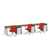 Poppin Series A - Single Desk For 3, 57 inch, Color Walnut on Charcoal Legs | Home Office Setup-2